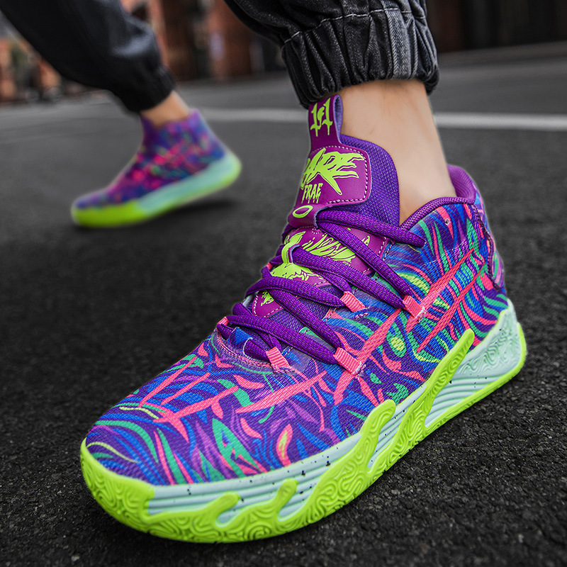 Three-ball Three-generation Bauer Basketball Shoes for Men and Women Anti-slip and Wear-resistant High-top Concrete Combat Cushioning Sports Shoes_voghion.com