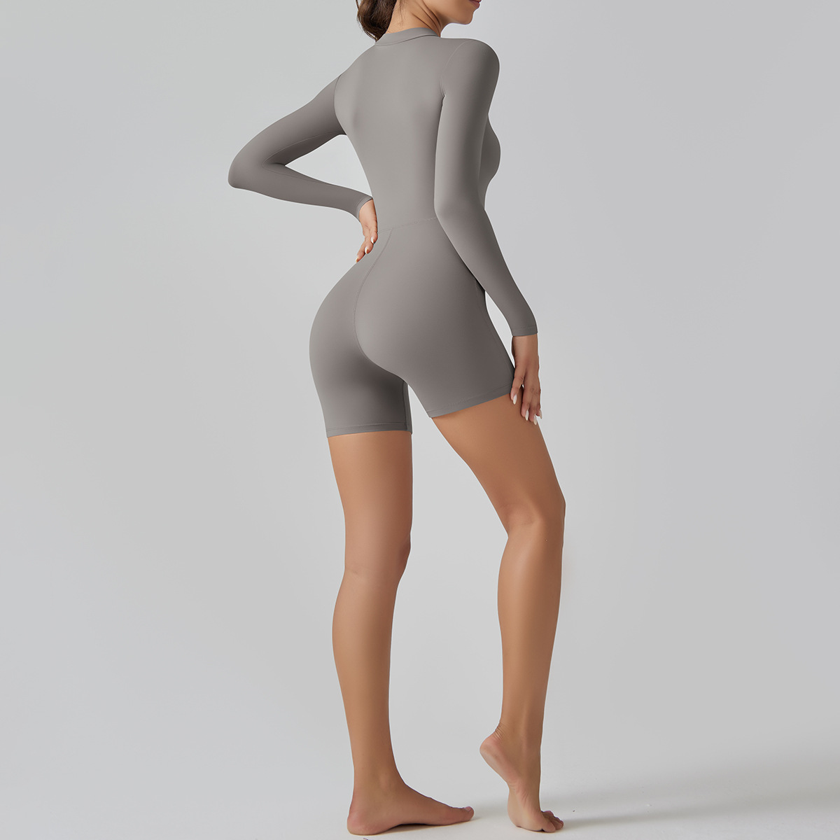 206g Weight Long Sleeve Sleeve Length Nylon, Cotton Blend Fabric Type Regular Top Length Rompers Pants Type Fitness, Running, Sports Occasion Round Neck Neckline Solid Color Pattern Simple Style, Sport Style Style Simple Style Sport Style Solid Color Nylon Cotton Blend Round Neck Tracksuit Rompers 26