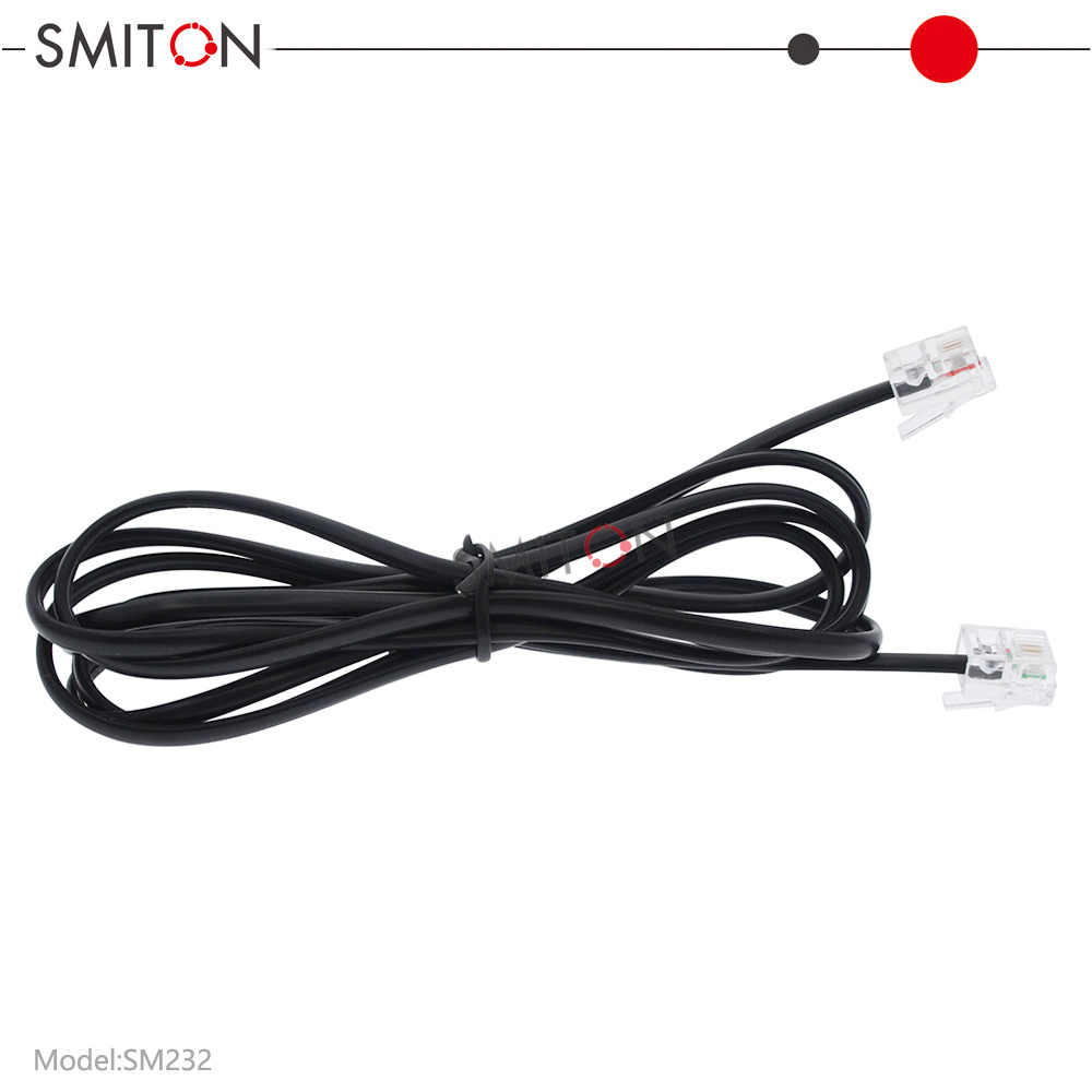 sm232厂家直销 28awg电话线  6P2C/RJ11電話線 2米