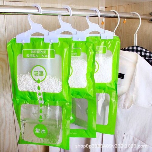 Hangable wardrobe dehumidification bag anti-mold proof moisture absorbent wholesale moisture absorbent bag indoor desiccant