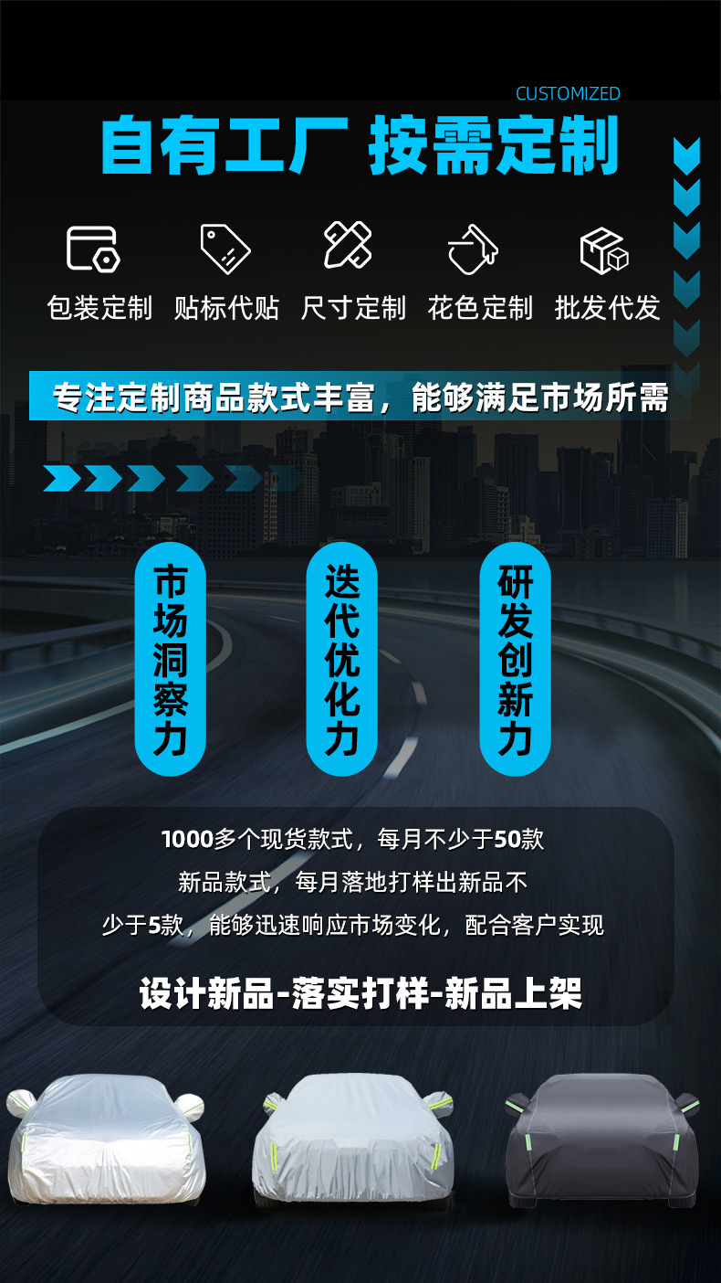 Cross-Border Foreign Trade Specializes in Car Covers, Full Car Covers, Thickened Car Covers, Heat-Insulating Sunshade Covers, Sun Protection, Hail Protection, in Stock