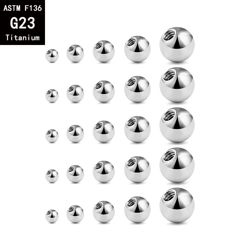 G23 Titanium Internally Threaded Ball Adapter External Thread Fittings for Lip Nail Tongue Piercing Jewelry detail image 7
