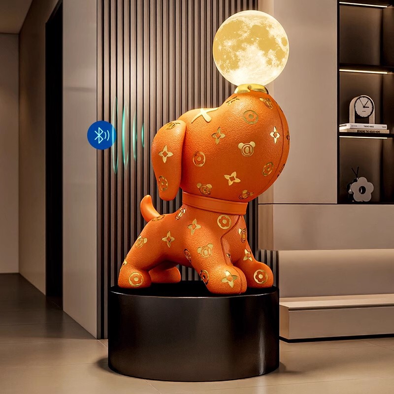 ビーグル犬のリビングルームの装飾品、ハイエンドのリビングルームのテレビキャビネットの横にある床置き犬の装飾、新築祝いのギフト|undefined