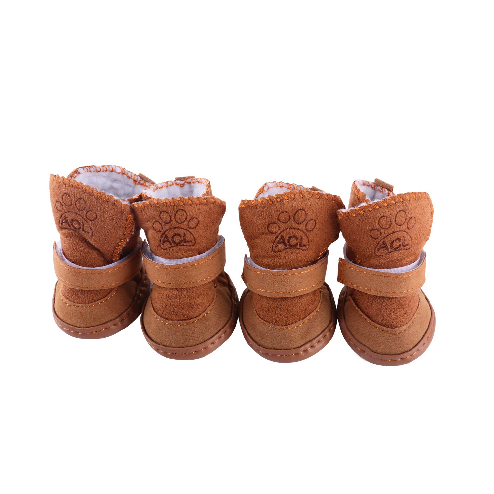 Suministros para mascotas Amazon nuevo otoño e invierno cálido para mascotas zapatos de algodón antideslizante botas de nieve al aire libre zapatos para perros