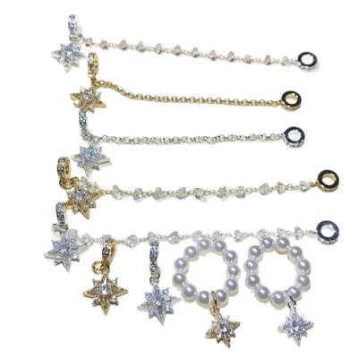 Star Pendant Zircon Chain Bead Zərgərlik ara hissələri