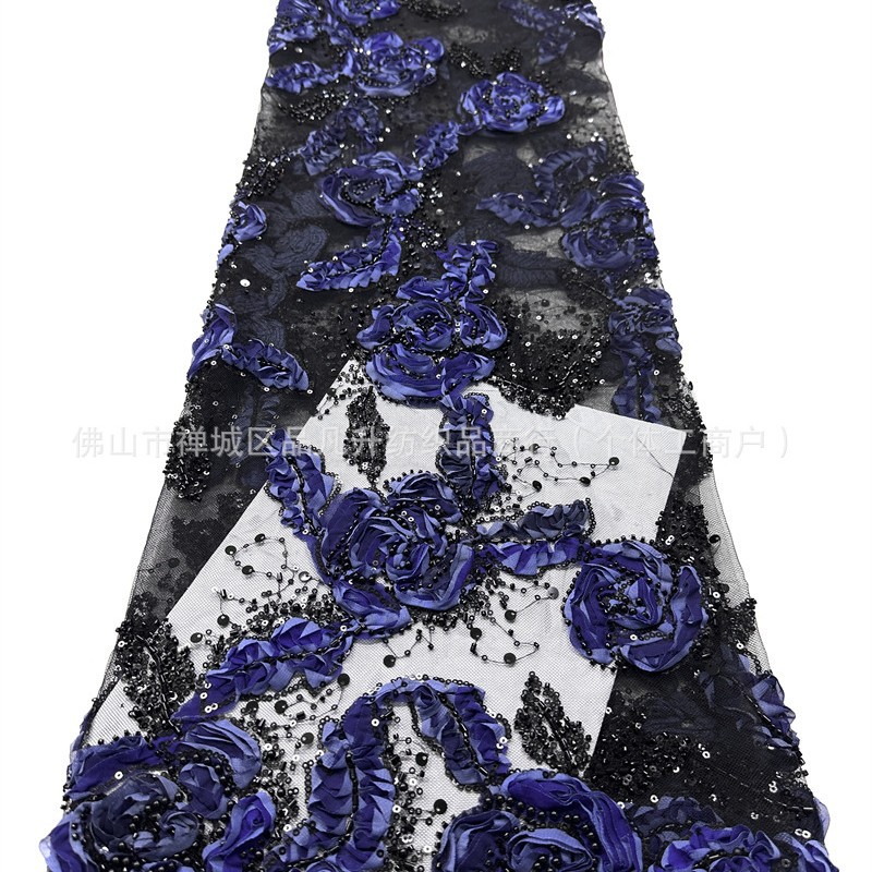 Moda francesa retrógrada de ancho lleno con tela de encaje bridal sequins lace fabric