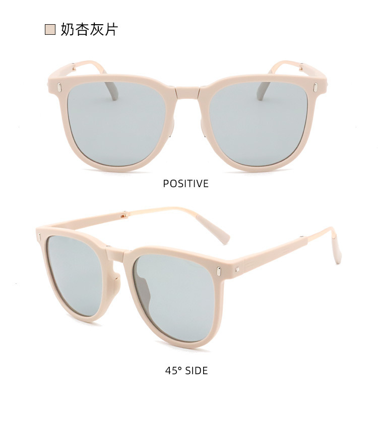 新款sunglasses折叠太阳镜便携焦下帽子款遮阳墨镜气垫盒偏光眼镜详情9