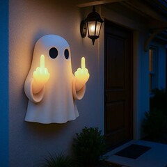 クロスボーダーハロウィンゴースト中指発光ナイトライトポーチ寝室バルコニー雰囲気装飾装飾品ペンダントライト