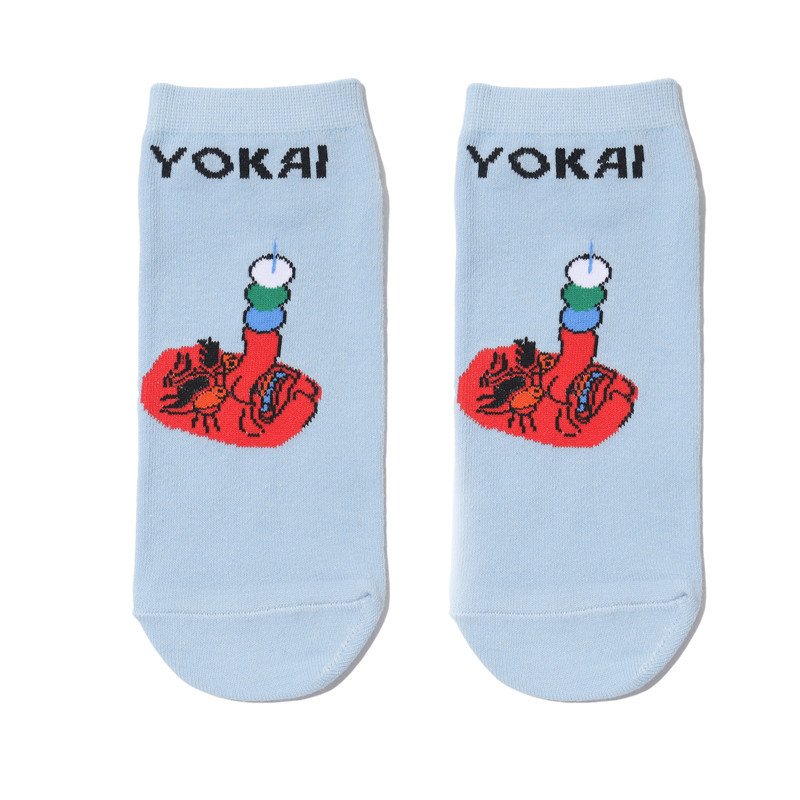 Male Japanese Monster Animation Socks Female Cotton Monster Story Sock Cartoon Personality Trend Boat Socks-5Prs 45 Img_5795