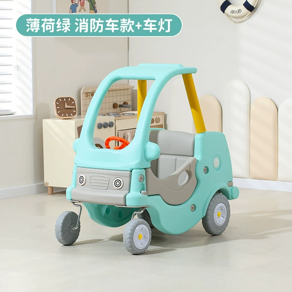 White and green fire truck model + headlights