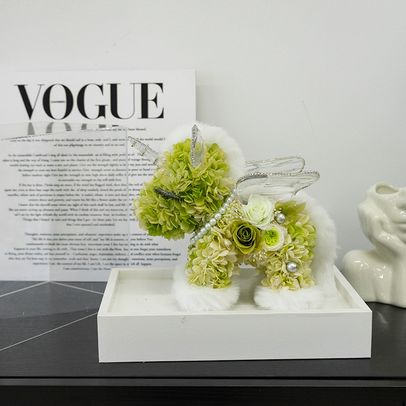 Caja de acrílico con flor de hortensia eterna, unicornio, flor real, regalo para novia o mejor amiga, regalo de cumpleaños de alta gama al por mayor.