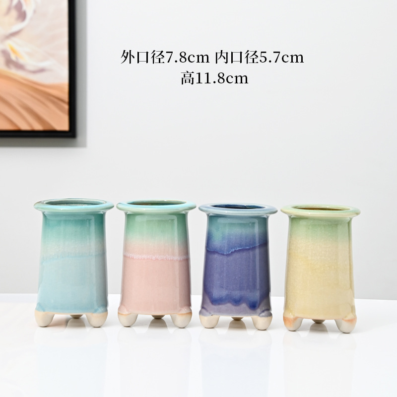 Macetas carnosas agrietadas en hielo, cerámica doméstica, arcilla transpirable, cerámica gruesa, control de raíces, pilas viejas, lavabo especial, liquidación, venta al por mayor