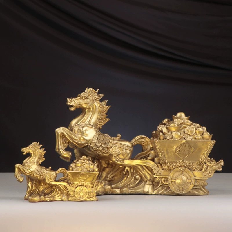 √ Медная лошадь Daily Gold Horse Carriage Shop Home Медная лошадь Орнамент Конная повозка