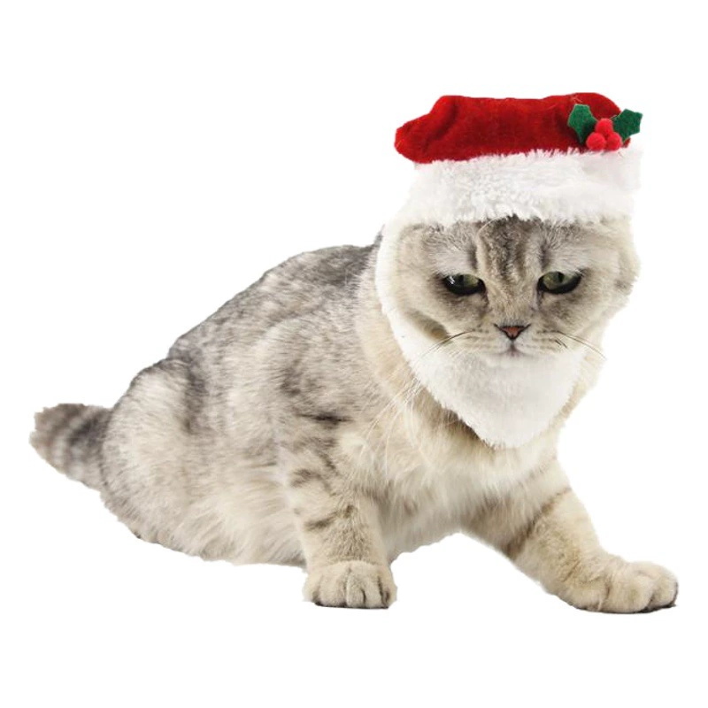 Европейская и американская шляпа Санта-Клауса с бородатой собакой Ji Zaizi праздничное платье Фабрика акриловая Удобная Рождественская шапка для кошек