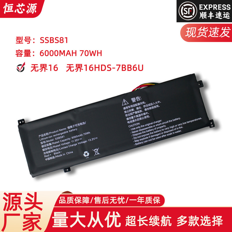 Suitable for Raytheon ThunderBook16 IGER Z1 Laptop SSBS81 Battery