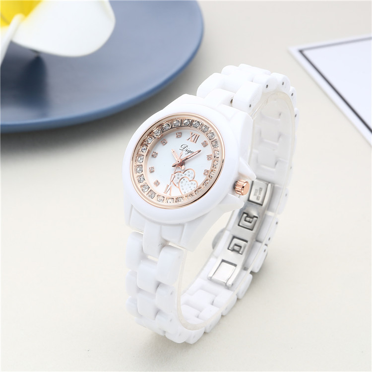 Classic waterproof fashionable trend white women's watch