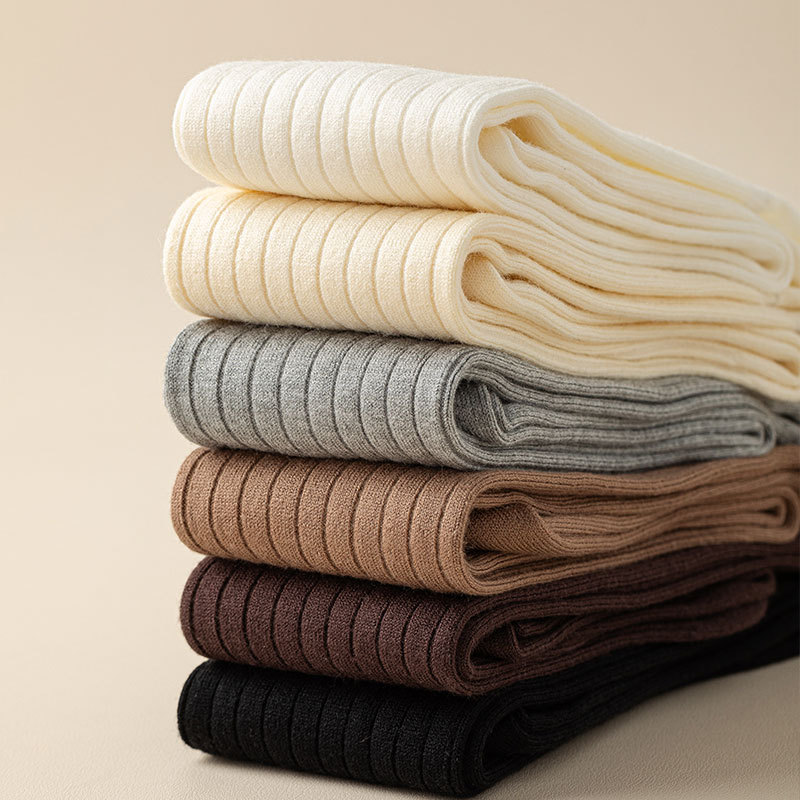 Calzini sopra il ginocchio in cashmere, calzini in pile da donna, autunnali e invernali, calzini lunghi, spessi e caldi, calzini alti invernali fino al ginocchio_voghion.com