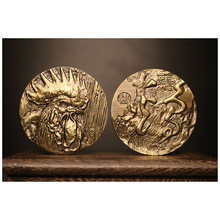 上海造币厂 十二生肖纪念章 罗永辉 高浮雕工艺 60mm  鸡年大铜章