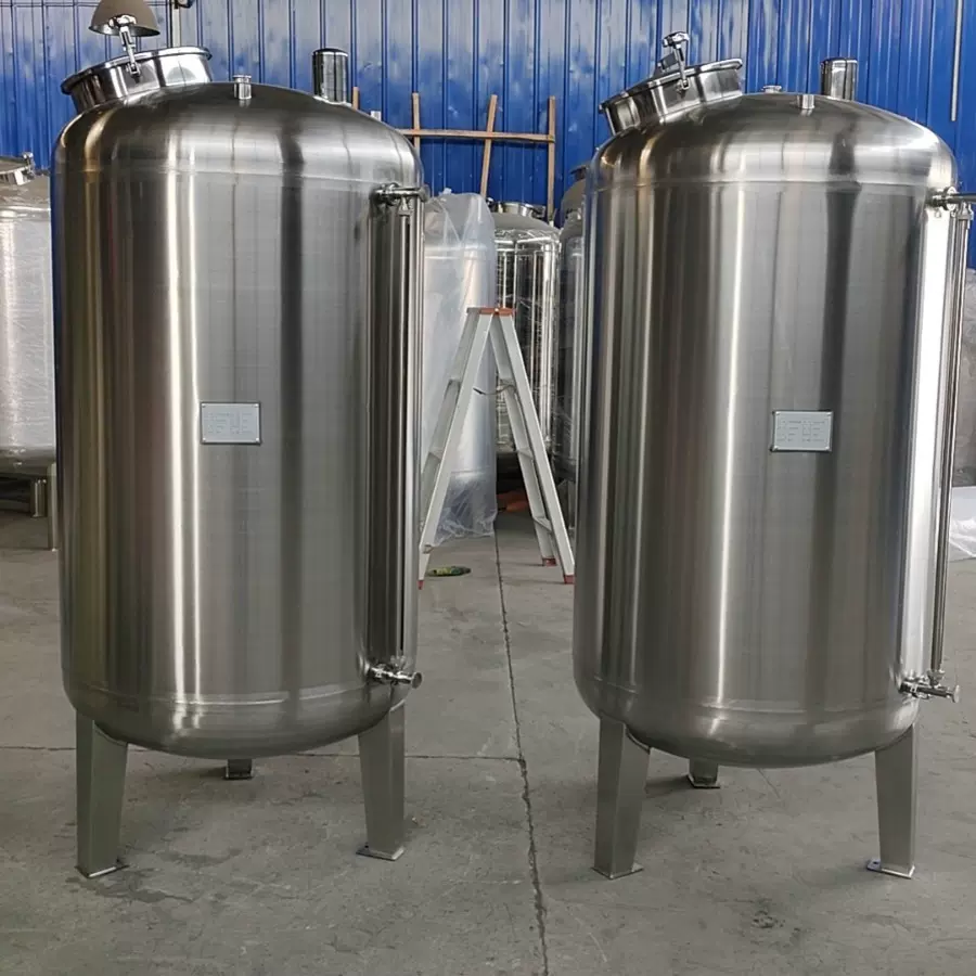 厂家304不锈钢储水罐液体储存罐不锈钢水箱 封头水箱锥形水箱5吨