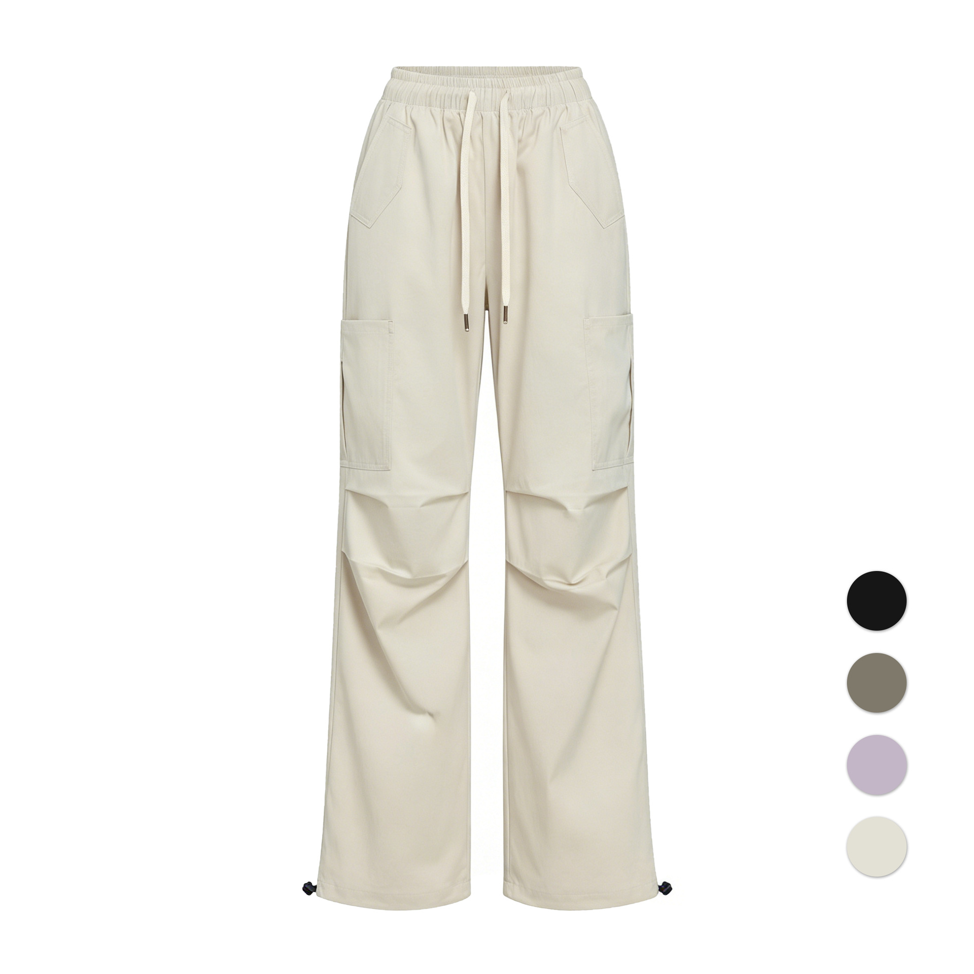 0027 Large Pocket Straight-Leg Cargo Pants for Women, Windproof, Waterproof, Durable Sports Trousers, Korean and Japanese Style Casual Pants