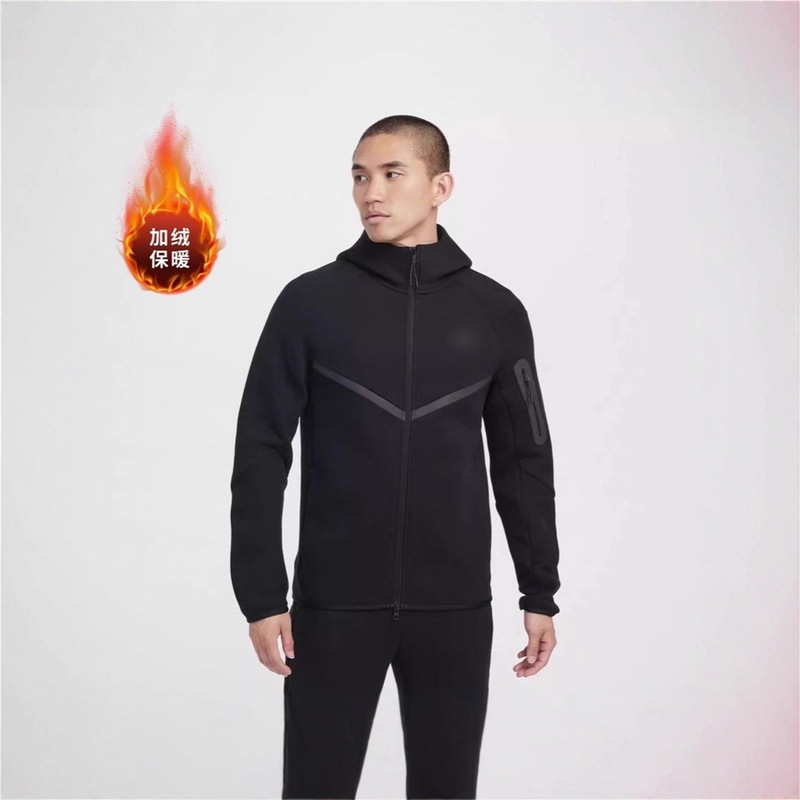 Winter Velvet Outdoor Sports Casual Sweatshirt Nk Hooded Long-Sleeved Cardigan Running Cross-Border Wholesale High-Quality Tops