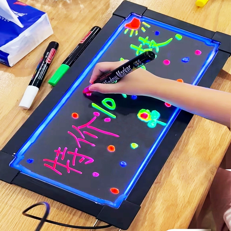Светящаяся маленькая доска рекламный щит светодиодная флуоресцентная доска рекламная доска рукописная блестка с лампой зарядки ночной рынок открытый магазин