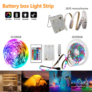 5V2835 Battery Box WARM light white LED light strip 3535 infrared remote control cabinet wardrobe RGB flexible light strip