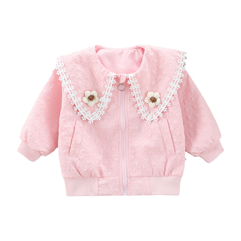 Chaqueta de primavera para niñas, estilo occidental, nuevo bebé, traje de béisbol Han Fan, dulce y lindo, primavera y otoño, tops para niños, marea