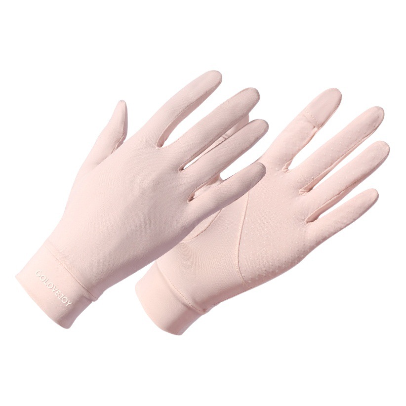 夏のアイスシルク日焼け止め手袋女性の屋外運転と乗馬滑り止め通気性薄型手袋指なしタッチスクリーン XG48