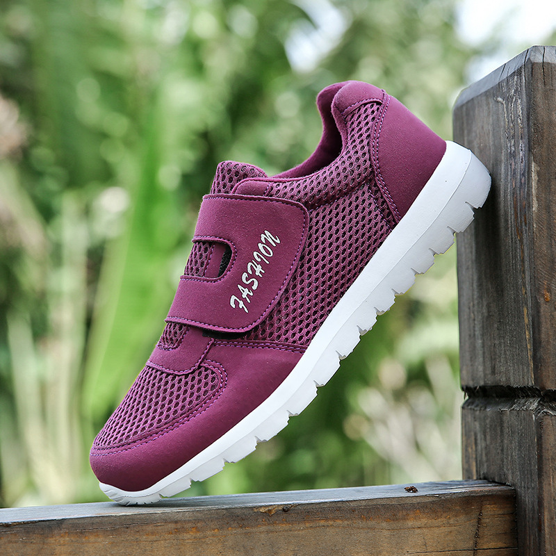 足力建中老年健步鞋子男鞋晨练广场舞运动跑步鞋女外穿网鞋一