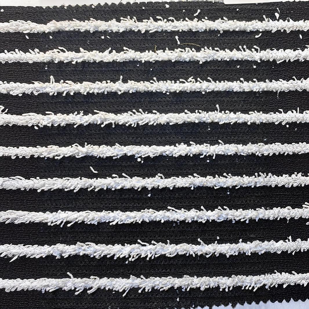 针织粗针提花面料小香风