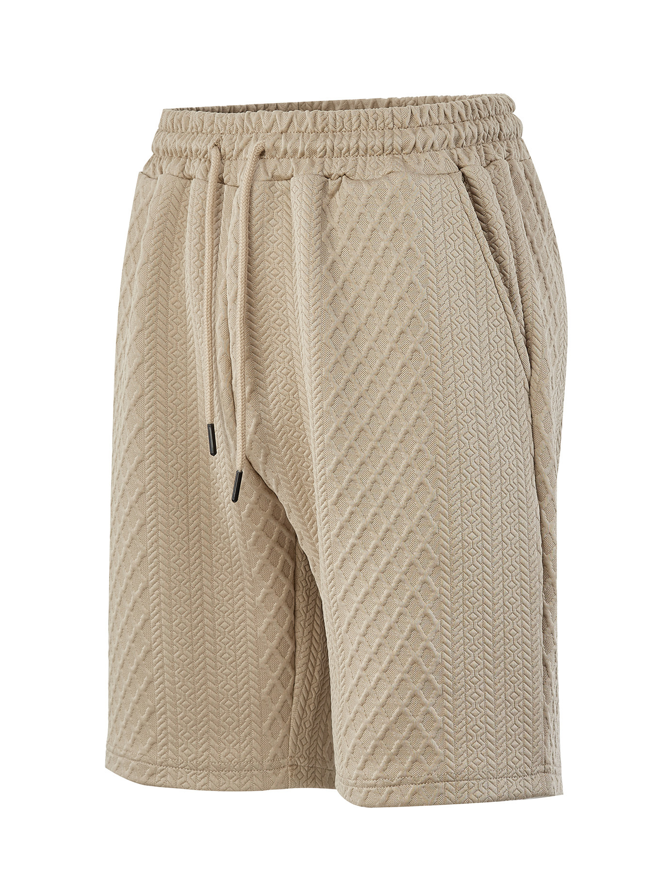 Pantalones cortos casuales de hombre de tela jacquard recta con cordón micro elástico suelto de verano TK de talla grande para hombre transfronterizo europeo y americano