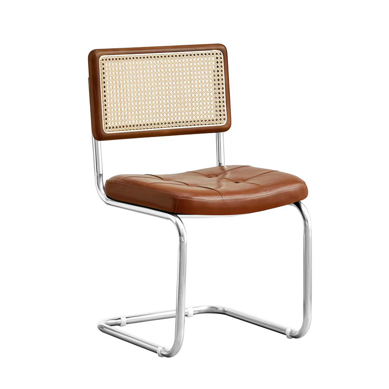 silla de comedor de rattan silla de comedor de lujo ligera silla de arco respaldada de alta calidad silla de tela de ratana moderna simple image 6