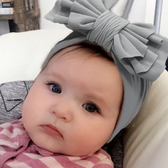 2022新款歐美嬰兒用品 寶寶蝴蝶結頭巾帽 兒童秋冬保暖帽女童hat