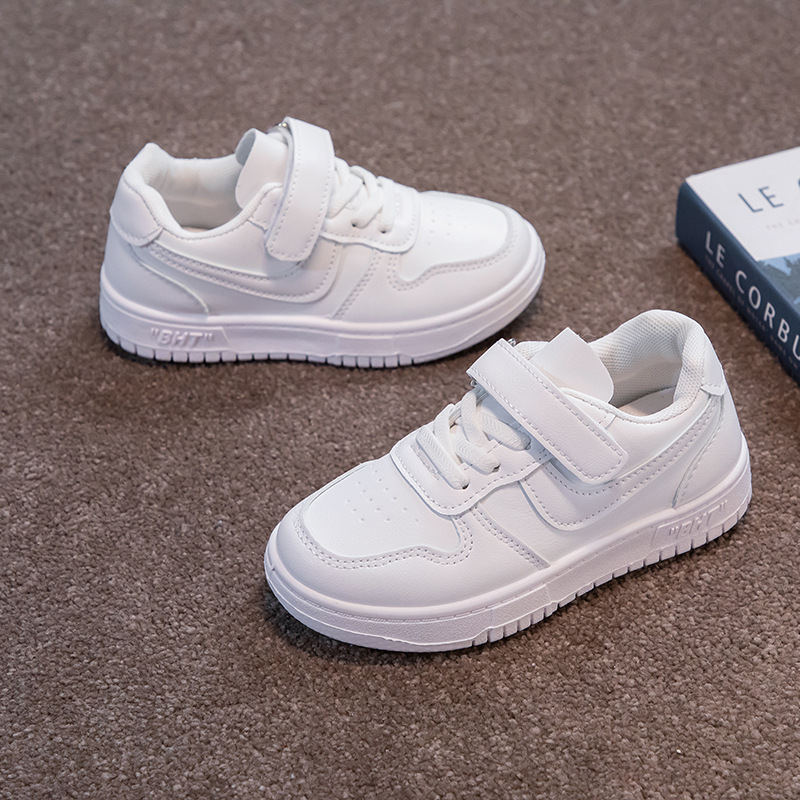 Zapatos blancos para niños zapatillas de deporte transpirables para niñas 2023 Primavera y otoño nuevos zapatos blancos para niños medianos y grandes image 4