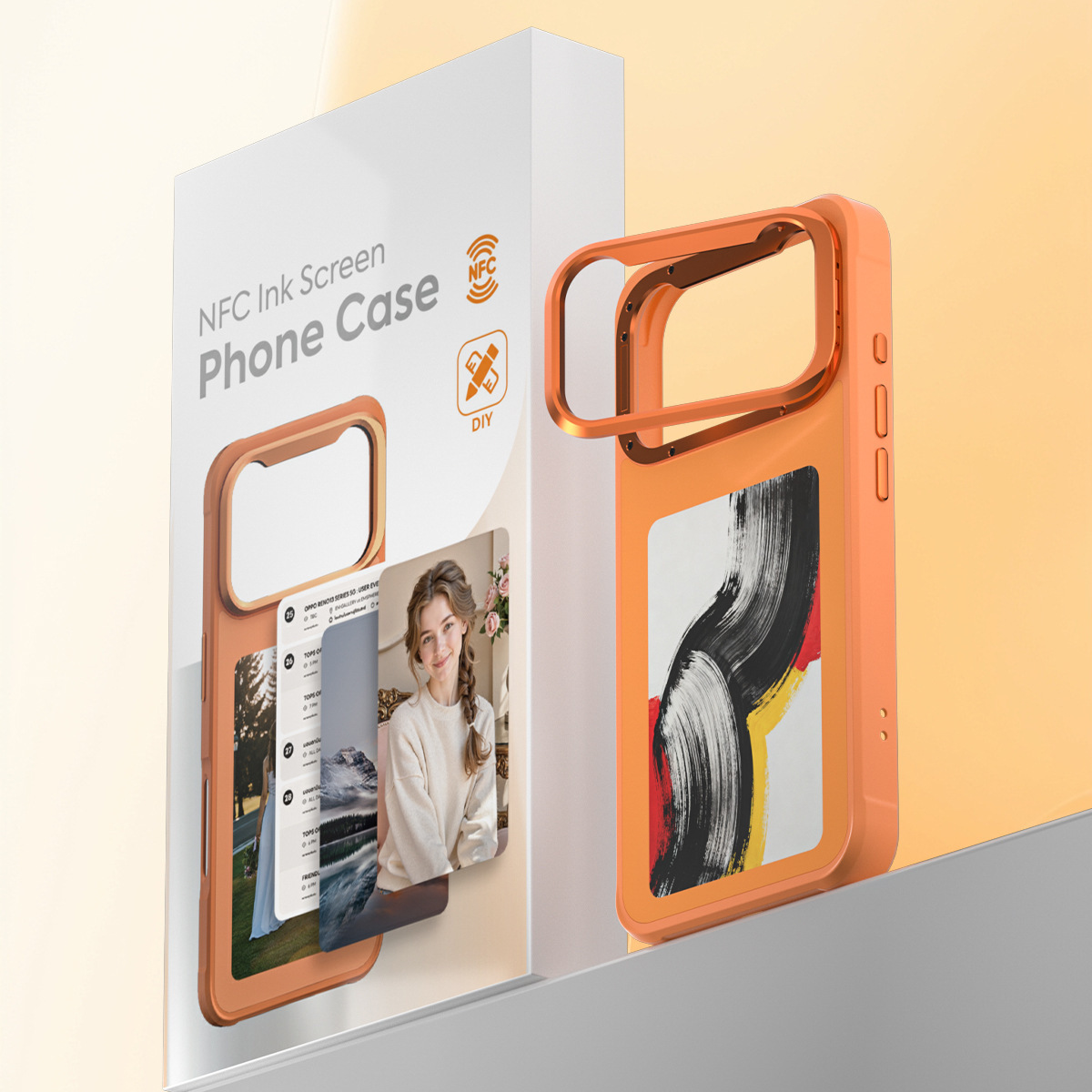 2026 Magnetic Suction Case with Stand and High-Definition 4.0inch Ink Screen for iPhone 17 Pro Max, Easy to Change