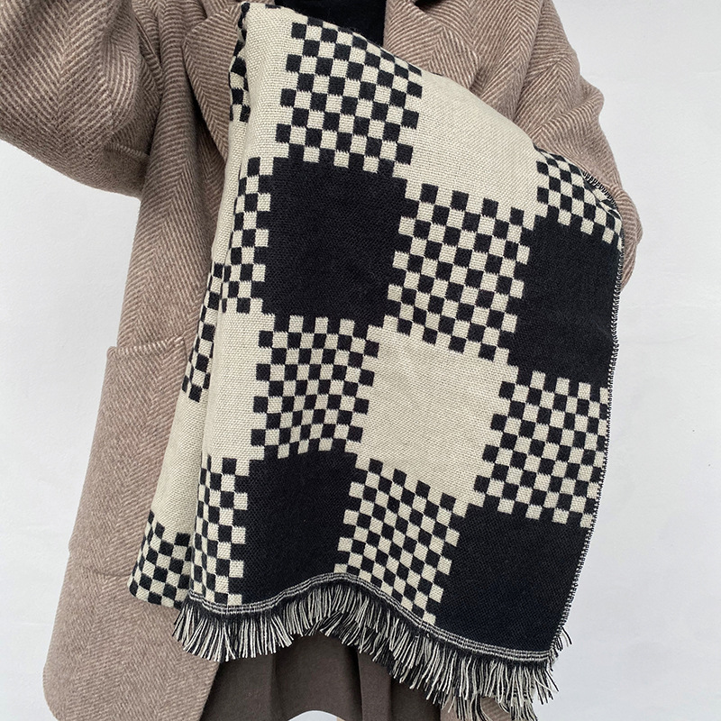 367g Weight Scarf Classification Daily, Street Occasion Unisex Simple Style Classic Style Plaid Imitation Cashmere Scarf