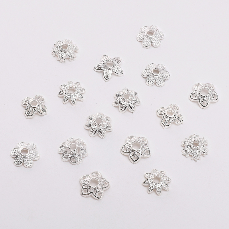 ブライトシルバー合金ロータスフラワービーズスペーサー DIY ジュエリーアクセサリー手作りブレスレットネックレススペーサービーズ|undefined