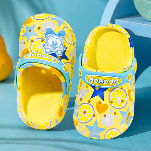 Bububu Children's Punchy Shoes Summer 1-5 Years Old Baby Boys and Girls Printed Cartoon Beach Shoes Slippers