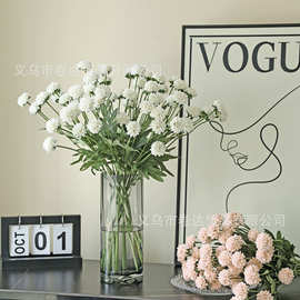 仿真花蒲公英单支球菊假花装饰婚庆布置家居插花配材人造花束跨境