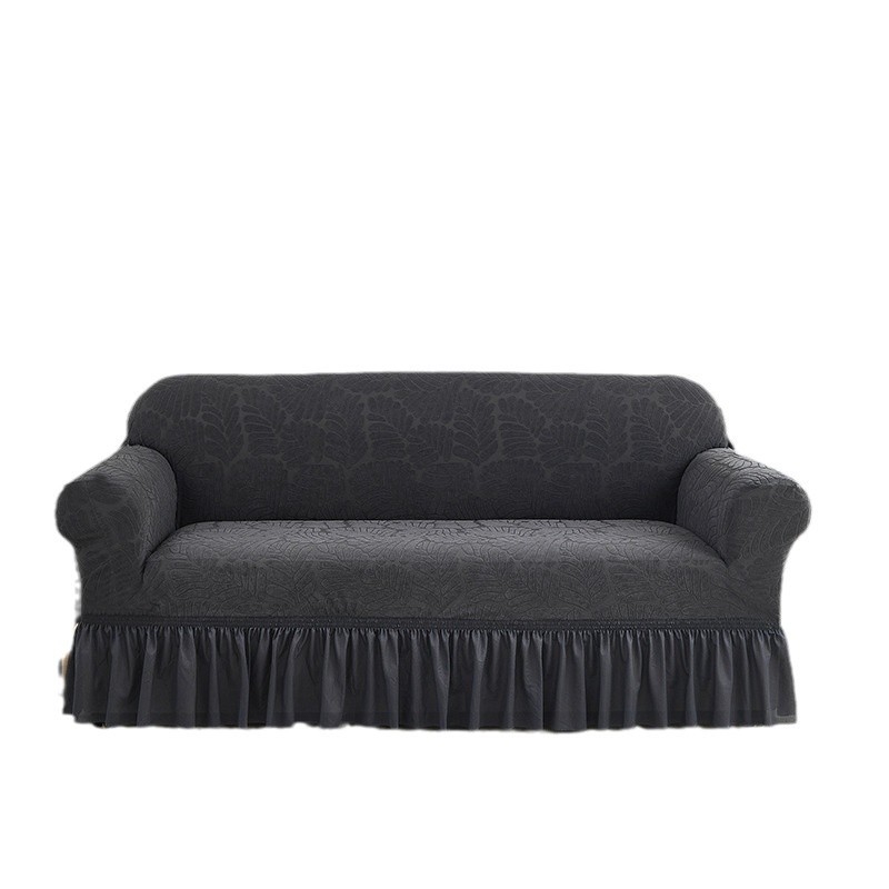 Four Seasons Universal Jacquard Skirt Woven Leaf Series Sofa Cover Simple Modern Elastic Anti Cat Scratch Cover_voghion.com
