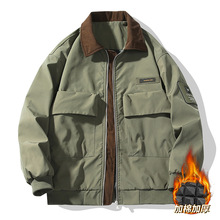 工装翻领夹克男宽松休闲飞行员夹克新款潮牌情侣百搭工装夹克外套