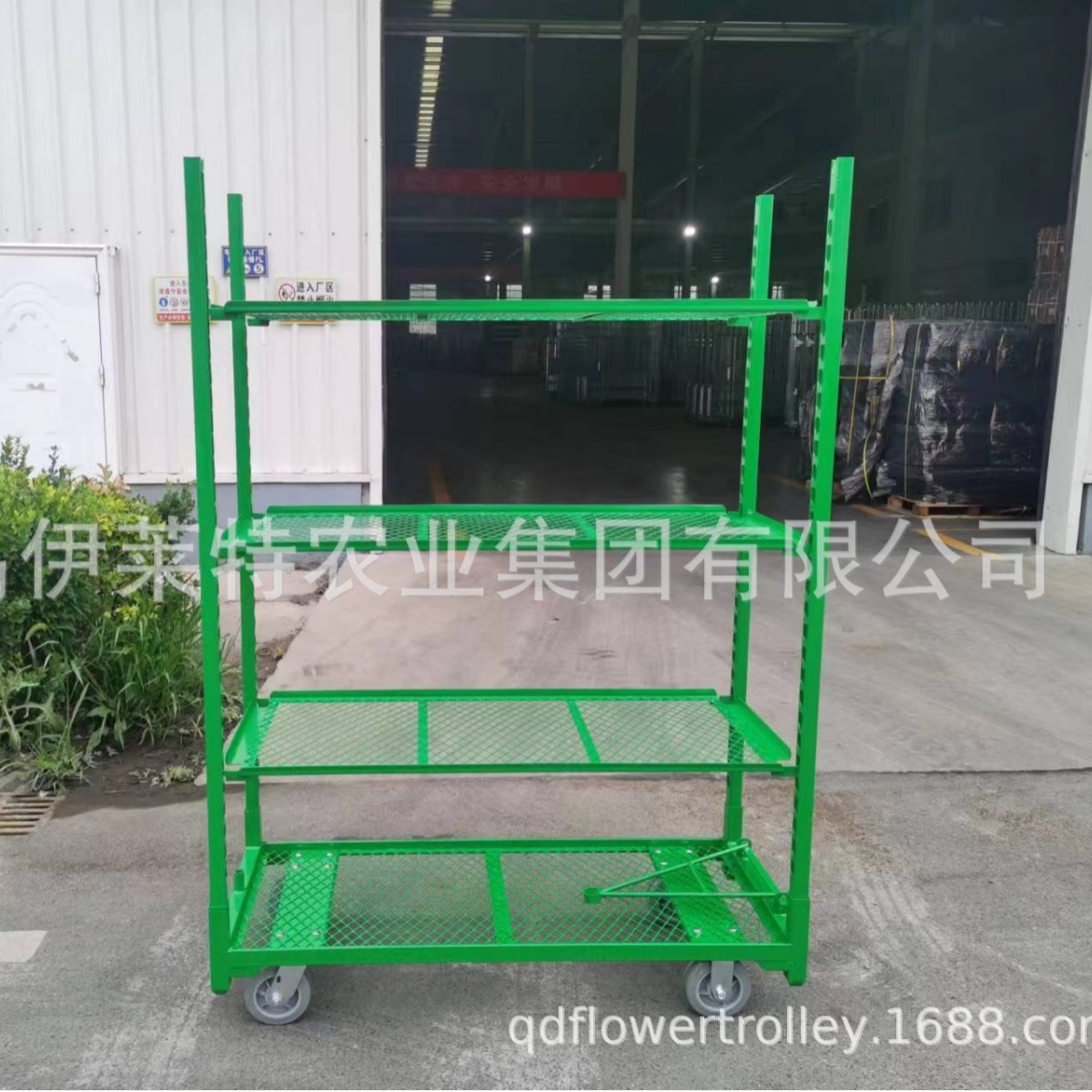 厂家直销1500拉板网花卉台车， 四轮手推花车，  花卉运输周转车