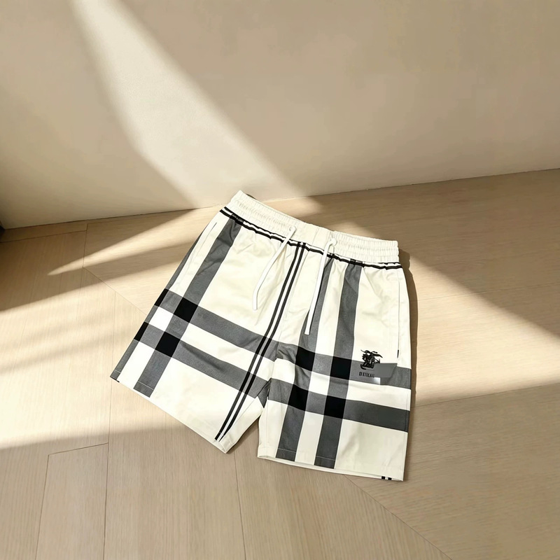 26ss correct version British style classic plaid shorts, unisex, versatile basic sports quick-dry beach shorts