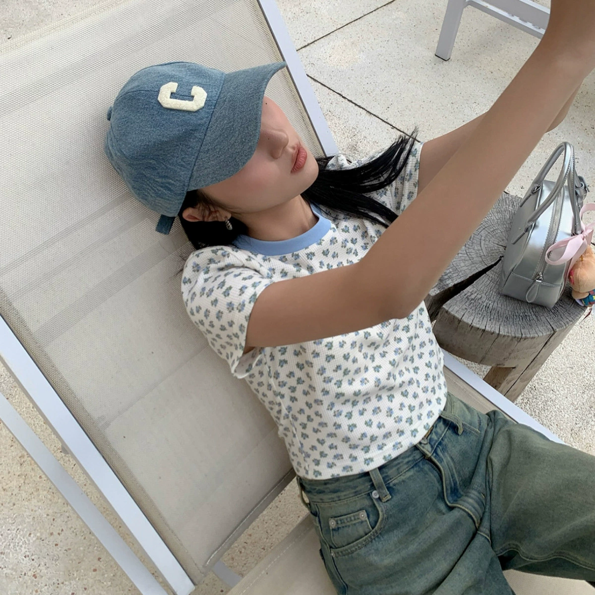 Женский приталенный короткий топ Yienou inbyin с цветочным принтом и круглым вырезом, контрастная цветная футболка с коротким рукавом и круглым вырезом на плечах