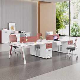 E0环保办公室办公桌子简约现代屏风工位带柜员工桌人位职员桌椅