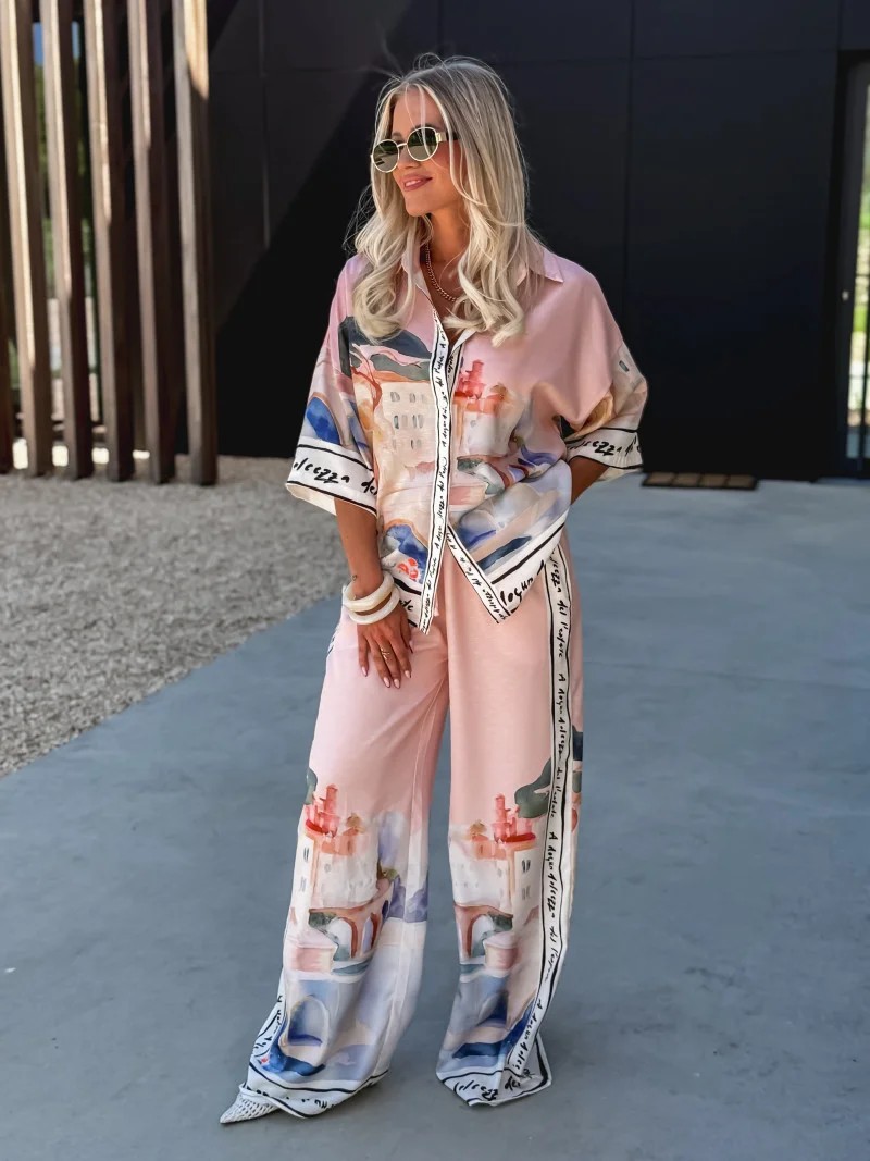 Women's Clothing Casual Fashion Temperament Loose Shirt Short Sleeved Suit_ecoleips.com