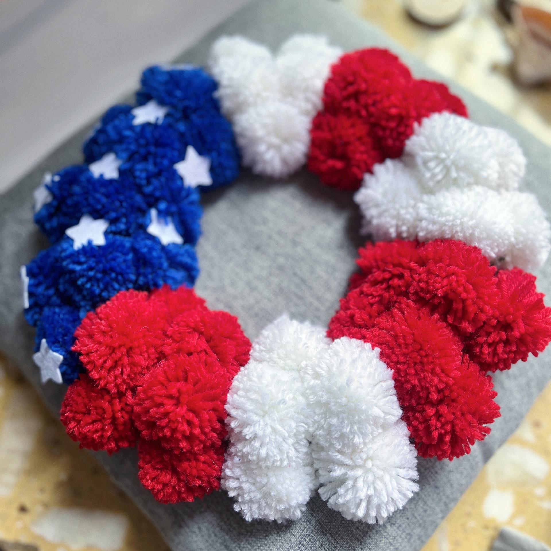New American Independence Day flag wreath, front door decoration, atmosphere pendant_voghion.com