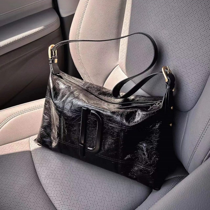 PECO New P Soft Cowhide 929UNI Middle Pillow Bag Series Independent Design Shoulder Crossbody Bag Casual Bag