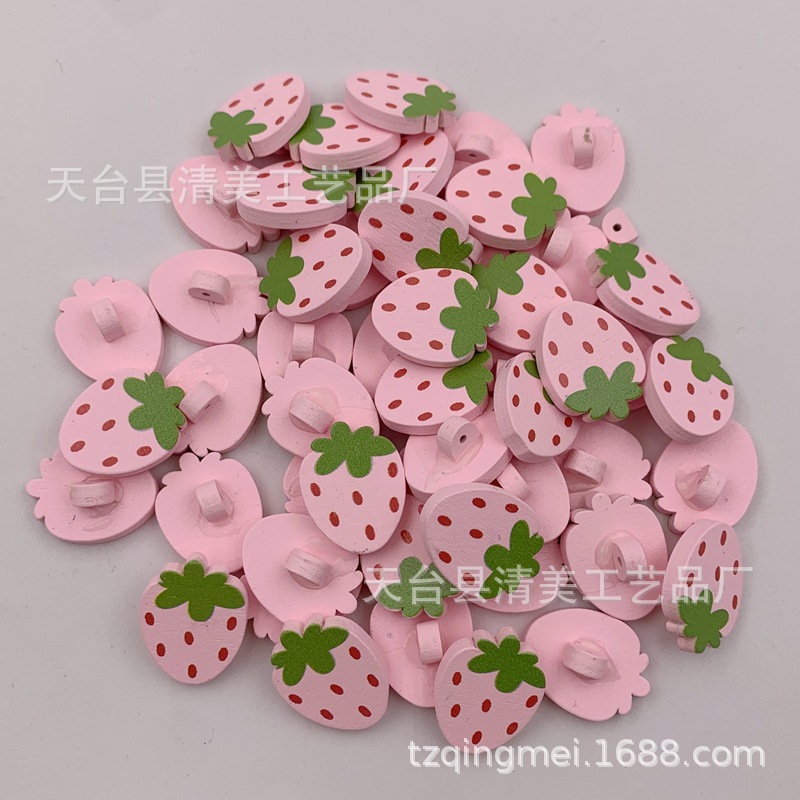 17*23mm con pie rojo fresa en forma de hebilla de madera 4mm grueso hebilla de ropa para niños material hecho a mano 50 pc/paquete